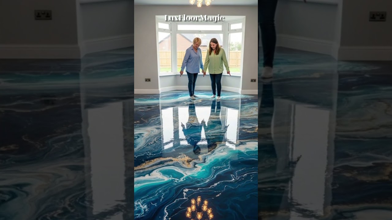 Ultra-Realistic Ocean Floor Epoxy Transformation – Watch Two Women Bring the Room to Life