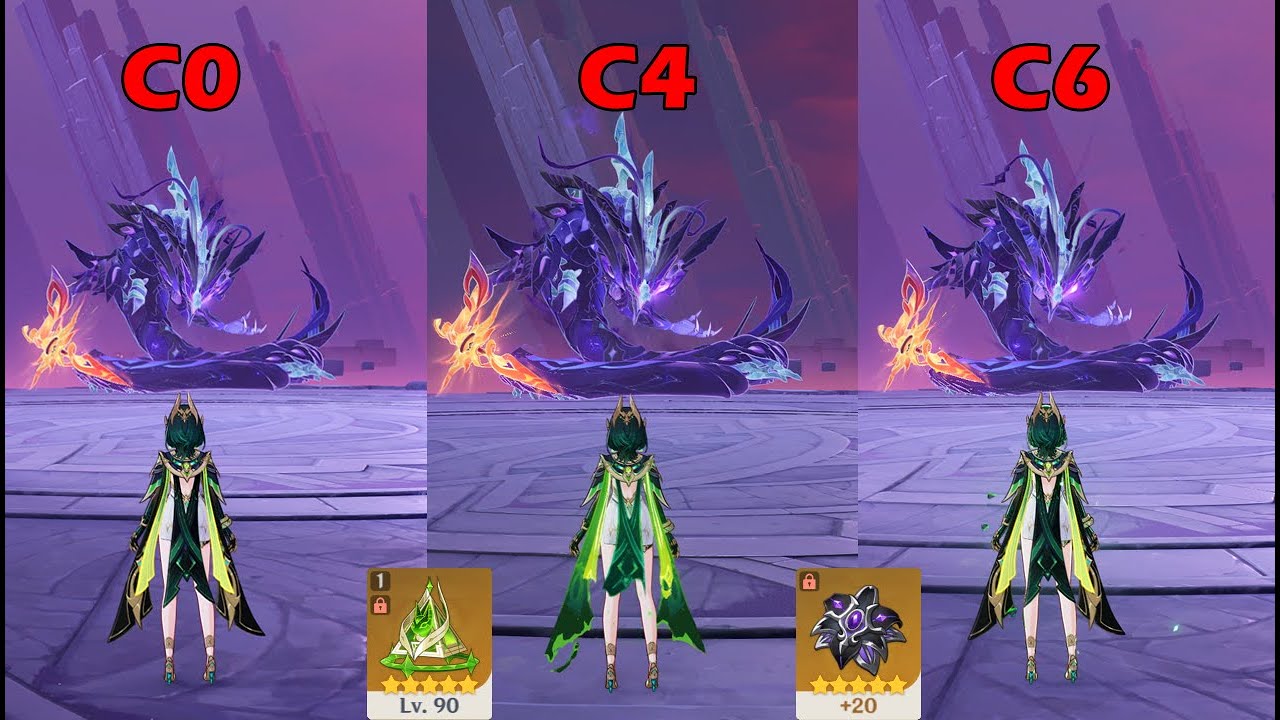 NEFER C0 ~ C6 COMPARISON | GENSHIN IMPACT