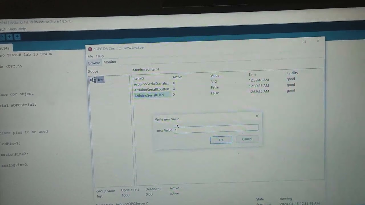 Connecting Arduino with OPC server, OPC Client and I/O devices