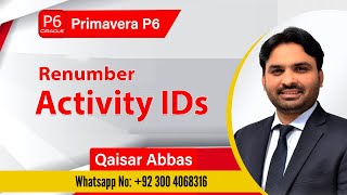 Renumber Activity IDs in Primavera P6 I Primavera P6