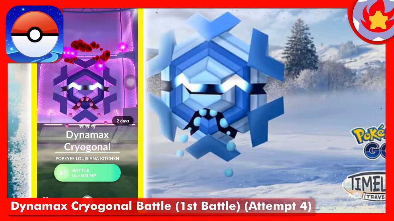 Dynamax Cryogonal Battle (1st Battle) (Attempt 4) | Pokemon GO