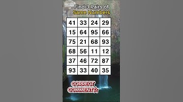 FIND AT LEAST 1 PAIR! Find 3 pairs of identical numbers/ /Dementia Prevention Quizzes/Tests.No.874