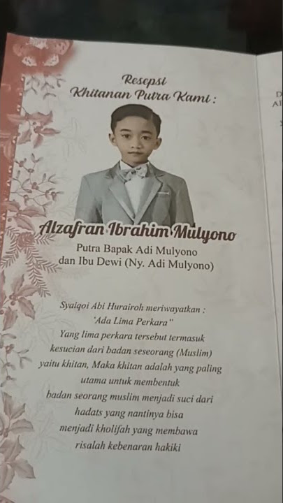 Contoh undangan syukuran  Khitan anak di Situbondo
