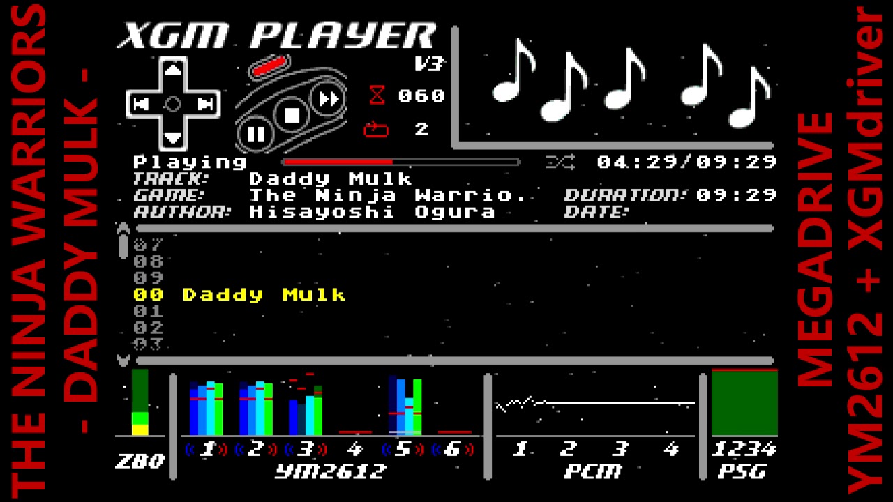 [BGM] THE NINJA WARRIORS  -DADDY MULK- [MEGADRIVE XGM driver](not MEGA-CD)