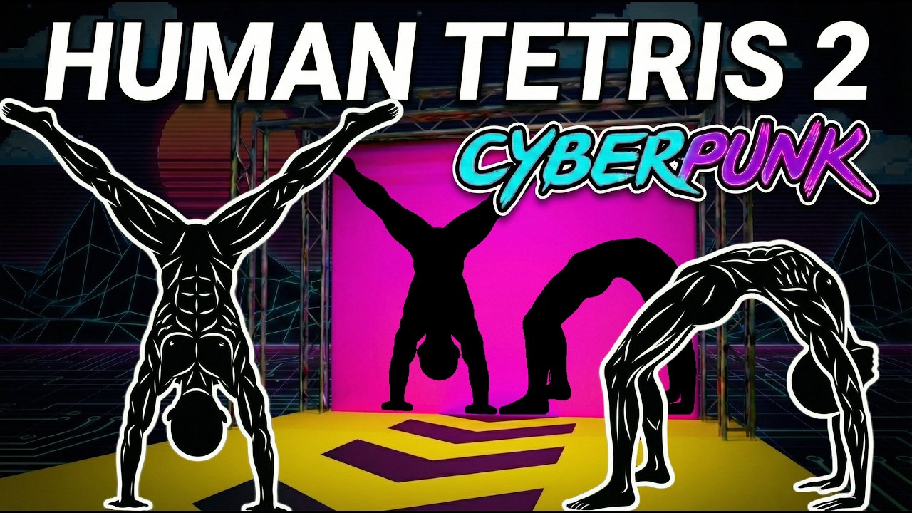 HUMAN TETRIS | Viral Interactive Game | Couple's Co-Op Challenge | Immersive Fitness| CYBERPUNK FULL