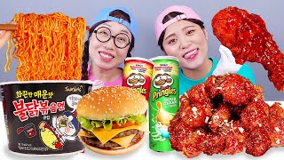 Pollo Frito Y Fideos De Fuego Mukbang Dona