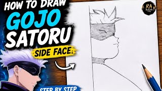 How to Draw Gojo Satoru Side Face Step by Step | Easy Anime Drawing Tutorial for Beginners