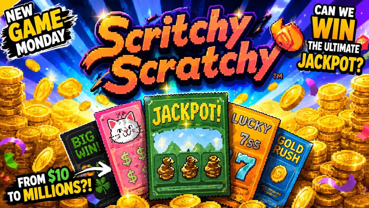 New Game Monday | Scritchy Scratchy - Can We WIN the Ultimate Jackpot? 💰🎟️