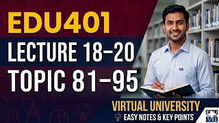 EDU401 Short Lecture 18,19,20 |Topic 81–98|Midterm Preparation Updated lectures #VU Masters