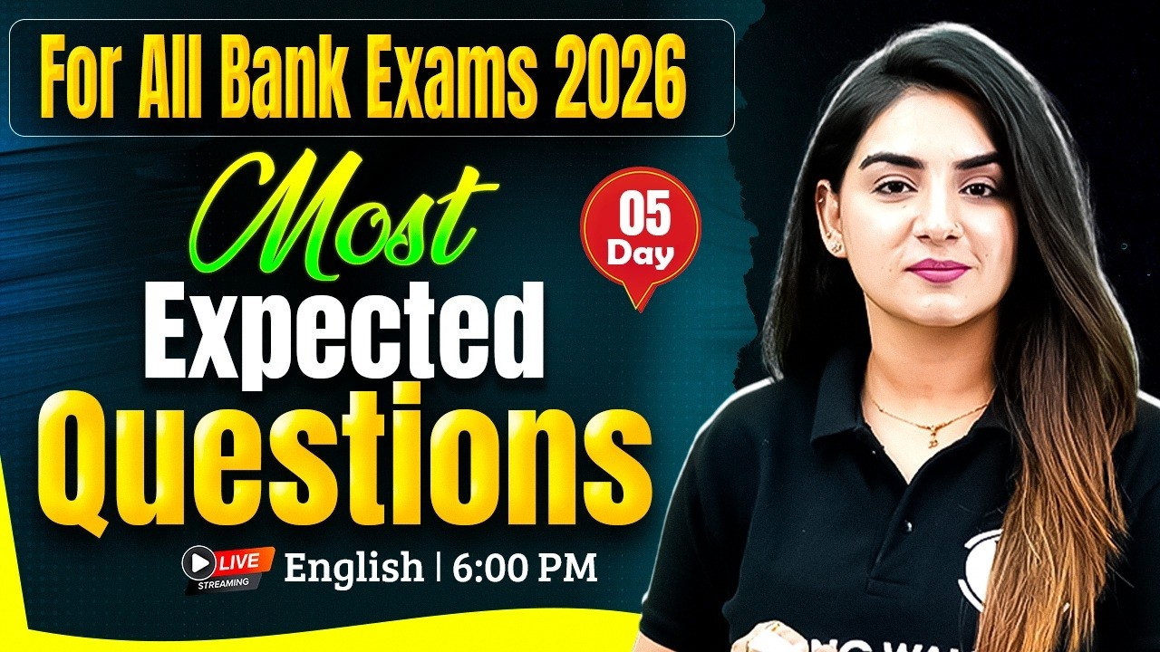 Bank Exam 2026 | English for Bank Exams | Most Expected Questions -5 | by Anchal Ma'am