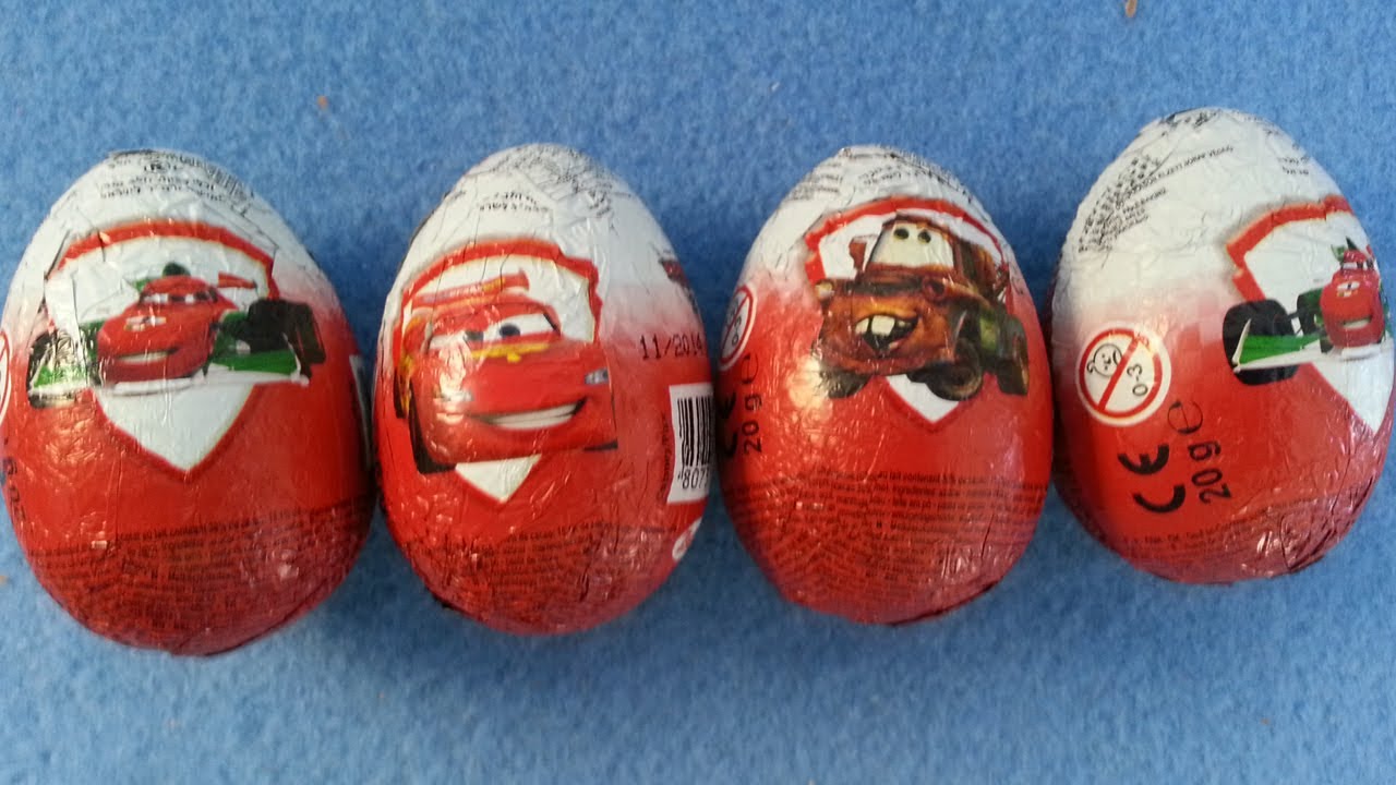 4 Disney Cars Toys & Unboxing Kinder Surprise Eggs Zaini & Pixar YouTube