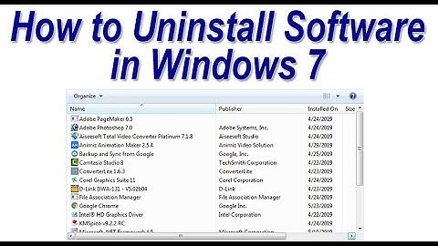 How to Uninstall Software in Windows 7