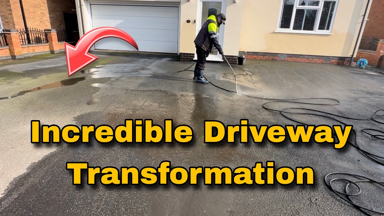 Incredible Driveway Transformation | Satisfying Pressure Washing Cleaning 