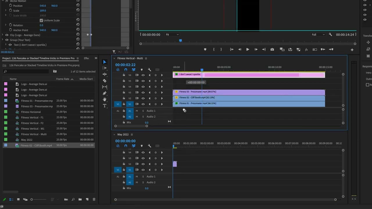 126 Pancake or Stacked Timeline tricks in Premiere Pro