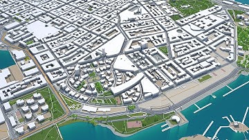 Helsinki city finland 3d model 20km