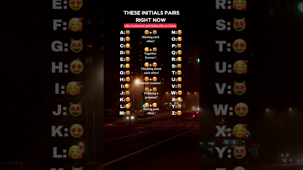 THESE INITIALS PAIRS RIGHT NOW 