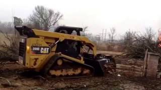 Property Cleanup with CAT 299d and grapple bucket. Midway AR (1)