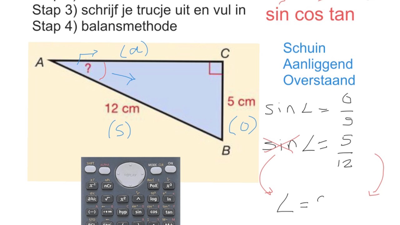 H3 / M4 - Hoeken en zijden berekenen met Goniometrie - YouTube