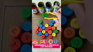 Aprendiendo a identificar las vocales 🥰 #diy #manualidades #hijos #crianza