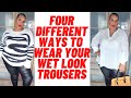 Plus Size Look book /Wet Look Trousers #lookbook #fashion #wetlooktrousers #simplybe