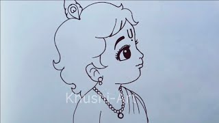 🙏 श्री कृष्ण भगवान की सुंदर Drawing ✍️ | Beautiful Lord Krishna Pencil Sketch | Radhe Radhe ❤️🦚