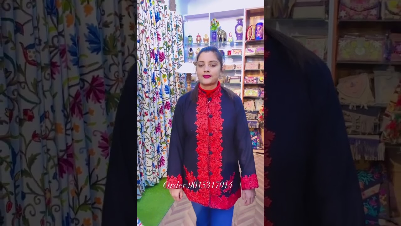 Kashmiri Woolen Short Black Jacket