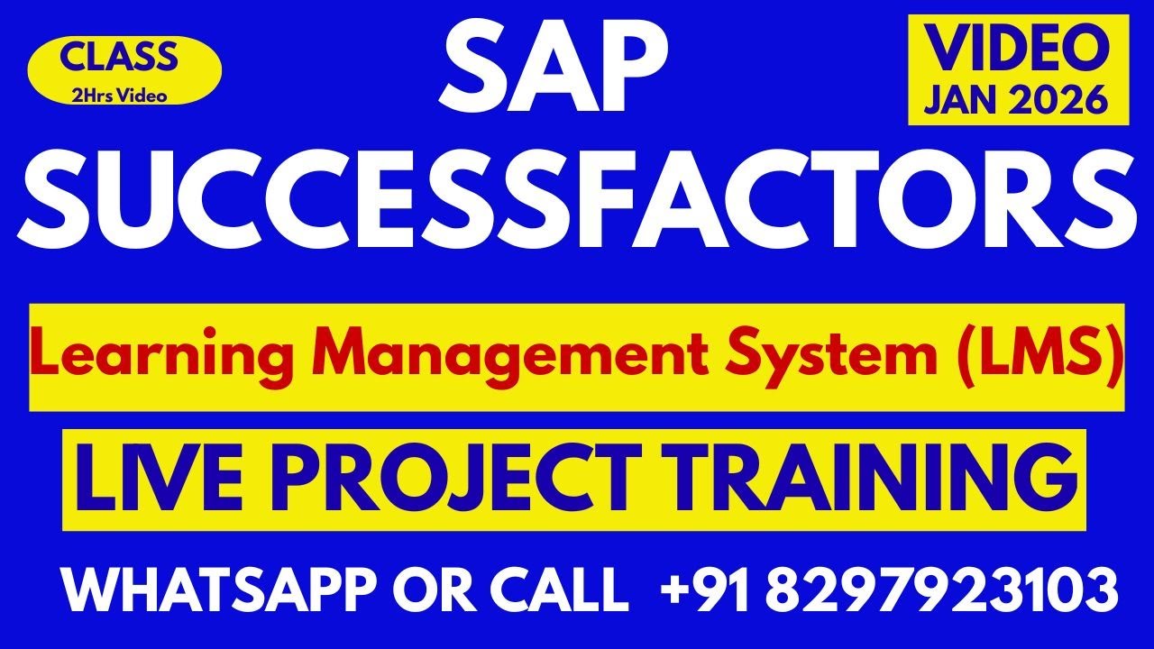 SAP SuccessFactors LMS Training Online 18th Jan 2026 Call/WhatsApp +91 8297923103