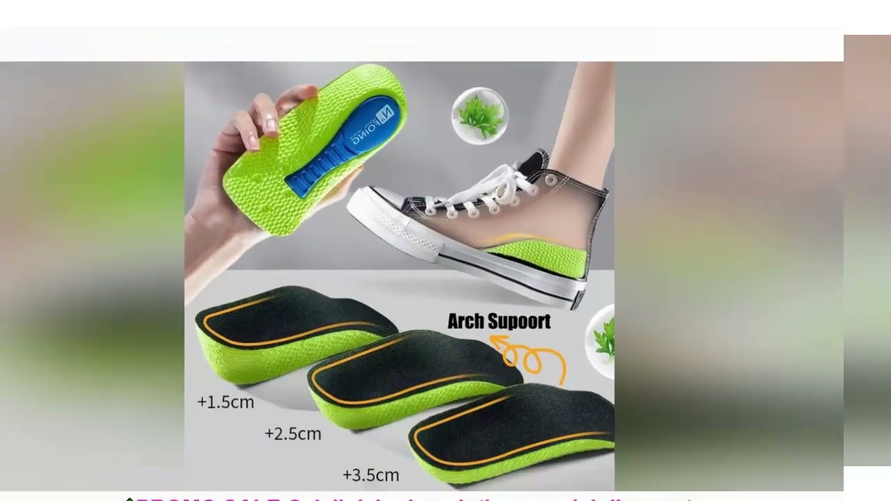 Memory Foam Height Increase Insoles for Men Women Shoes Flat Feet Arch Support Orthopedic Insoles Sn
