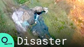 Drone Captures Wastewater Leak at Piney Point Reservoir in Florida