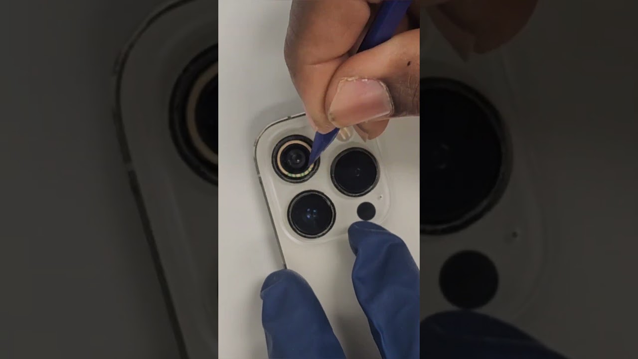 camera lens cover repair on iPhone. 