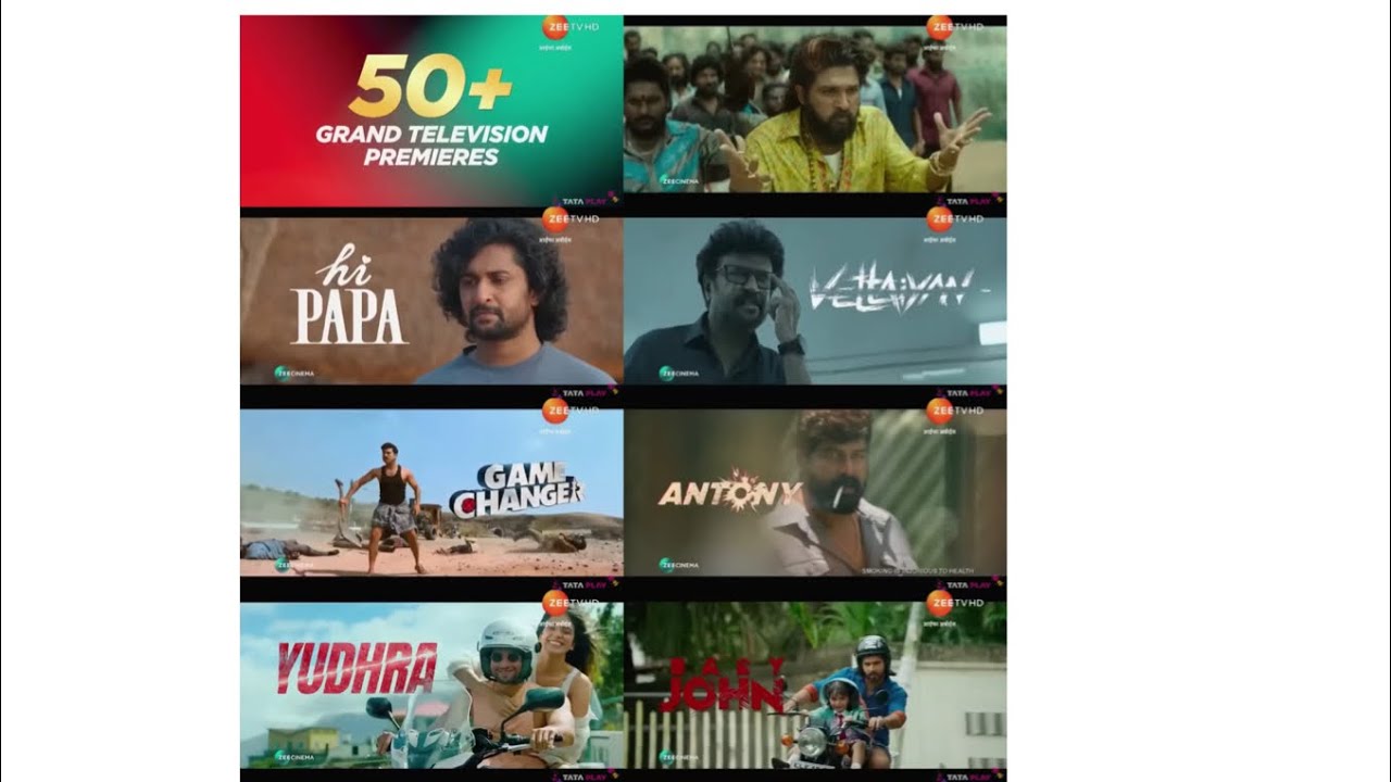 Zee Cinema Coming Soon Movie 50+ Grand Television Premieres 2025 list