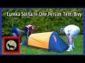 Eureka Solitaire One Person Tent/Bivy-Fun practice setup with daughter