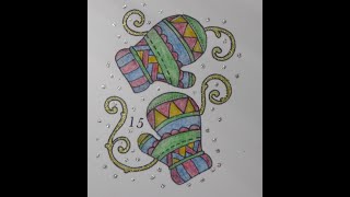 Adult Colouring Tutorial Mittens - from Inky Advent Calendar Day 15 by Johanna Basford