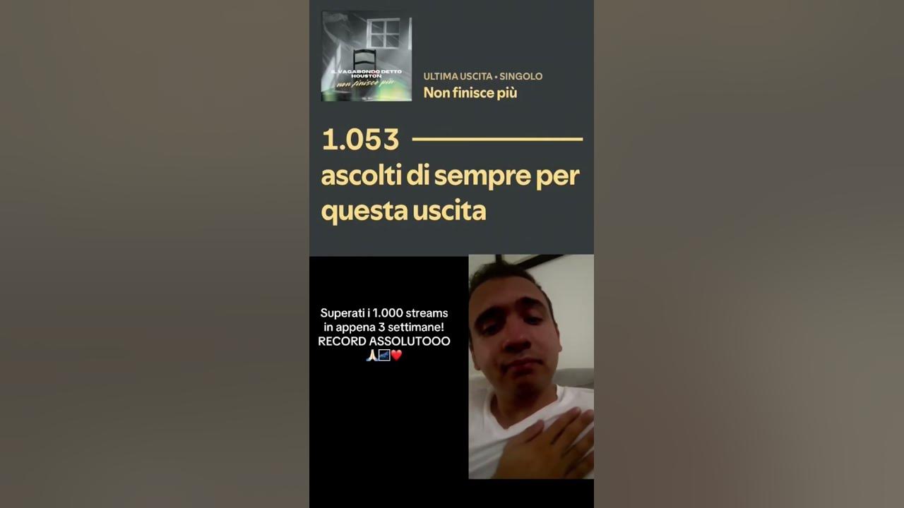 Non finisce piΓΉ supera i 1.000 streams su Spotify in 3 settimane!βοΈπ€π #estate #musica #2025 Non finisce piΓΉ supera i 1.000 streams su Spotify in 3 settimane!βοΈπ€π #estate #musica #2025