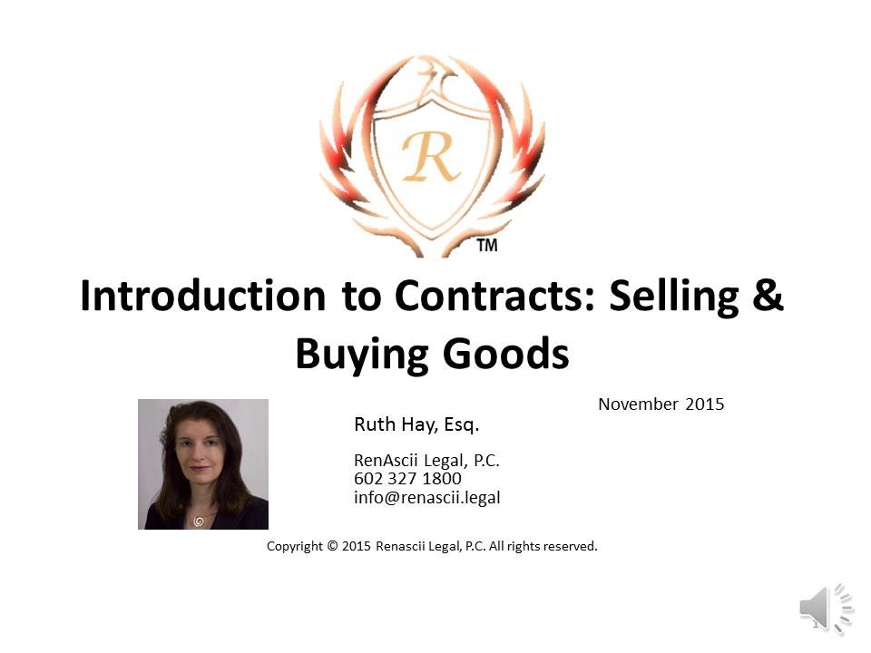 Introduction to Contracts: Selling and Buying Goods (USA)