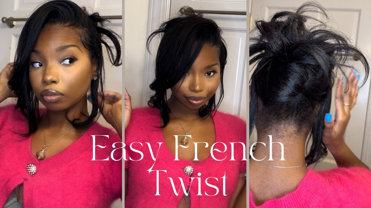 easy-french-twist-updo-on-relaxed-hair-youtube