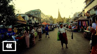 ⁴ᴷ🇲🇲【BUS&WALK】YANGON |The way to go to ShwedagonPagoda