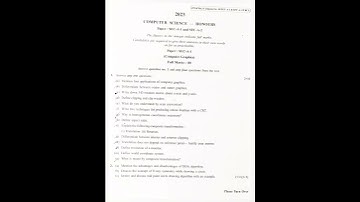 Computer Graphics|Exam 2023| Questions Paper|BSC-BCA #graphics #exam #viral #status #reels #computer