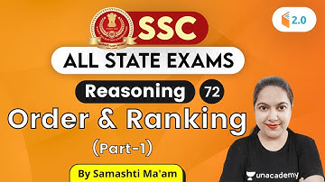 4:30 PM - SSC 2020 & All State Exams | Reasoning by Samashti Shukla | Order & Ranking (Part-1)