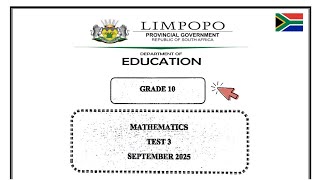 Grade 10 Mathematics Test 3 – September 2025 (Limpopo)