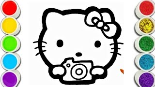 Hello Kitty with Camera  Drawing painting and colouring for kids,and toddlers