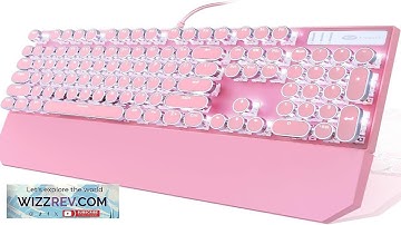 Camiysn Typewriter Style Mechanical Gaming Keyboard Pink Retro Punk Gaming Keyboard Review