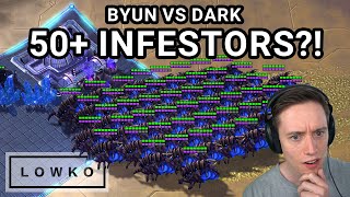 StarCraft 2: INCREDIBLE GAME - Dark's 50+ INFESTOR ARMY vs ByuN!
