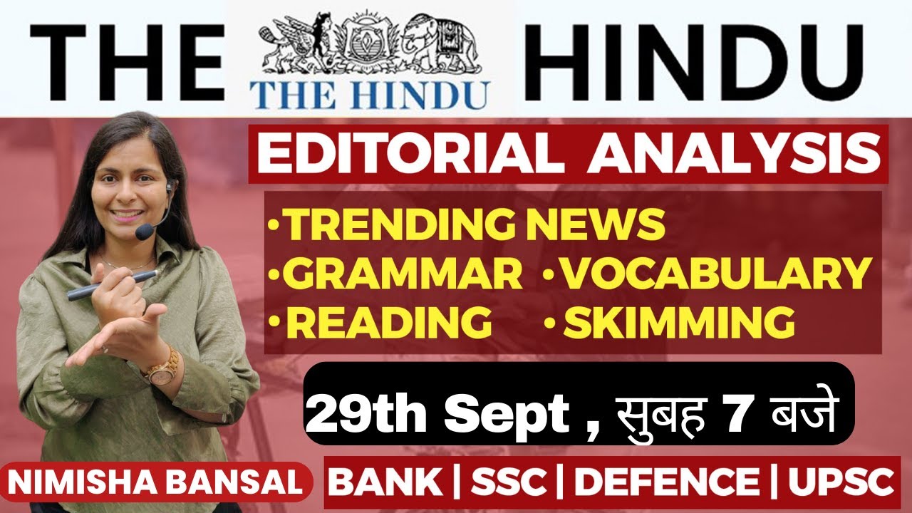 The Hindu Editorial Analysis 29th Sept 2023 Vocab, Grammar, Reading