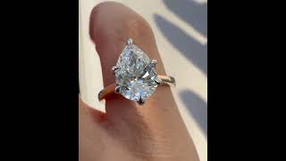 Pear shape lab grown diamond engagement ring \ white gold