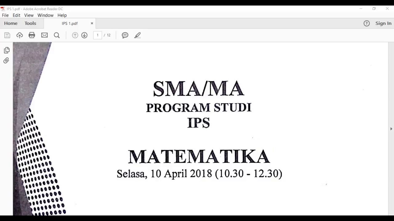 Un Sma 2018 Pembahasan Un 2018 Unbk Unkp Matematika Program