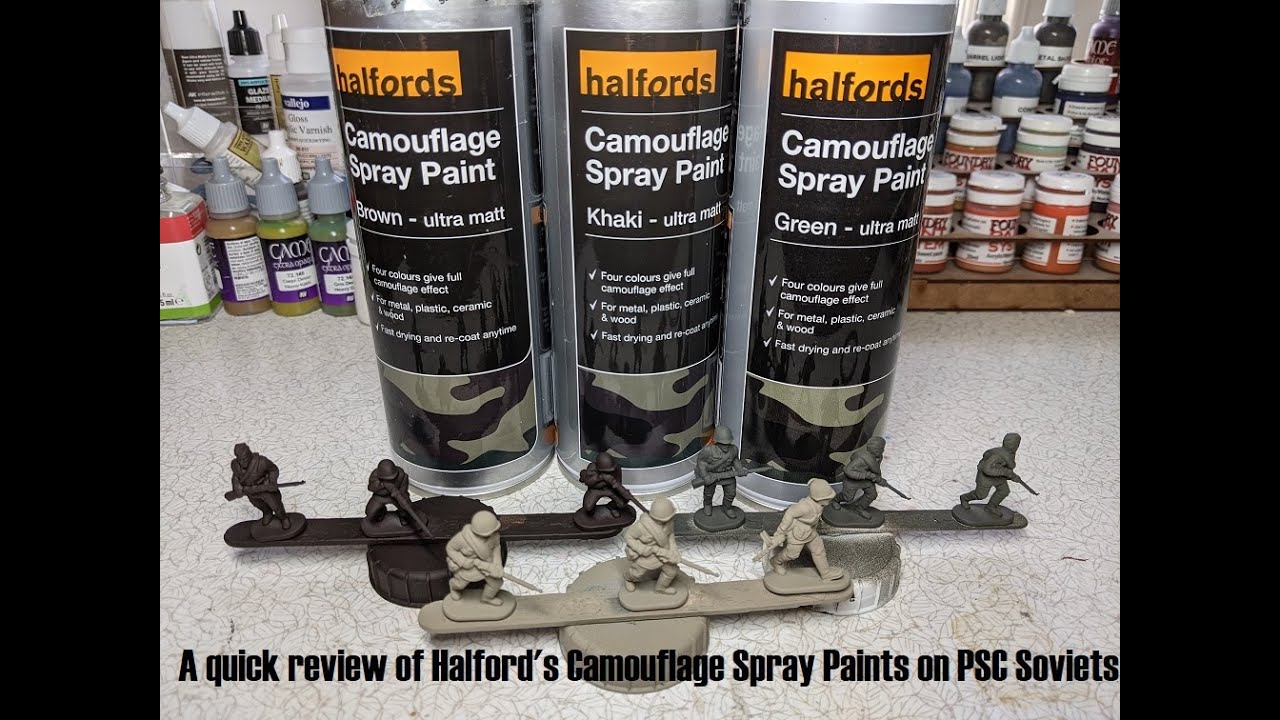 A Quick Review of Halford's Camouflage Spray Paint for WW2 Plastic Soldier  Company 28mm Soviets 