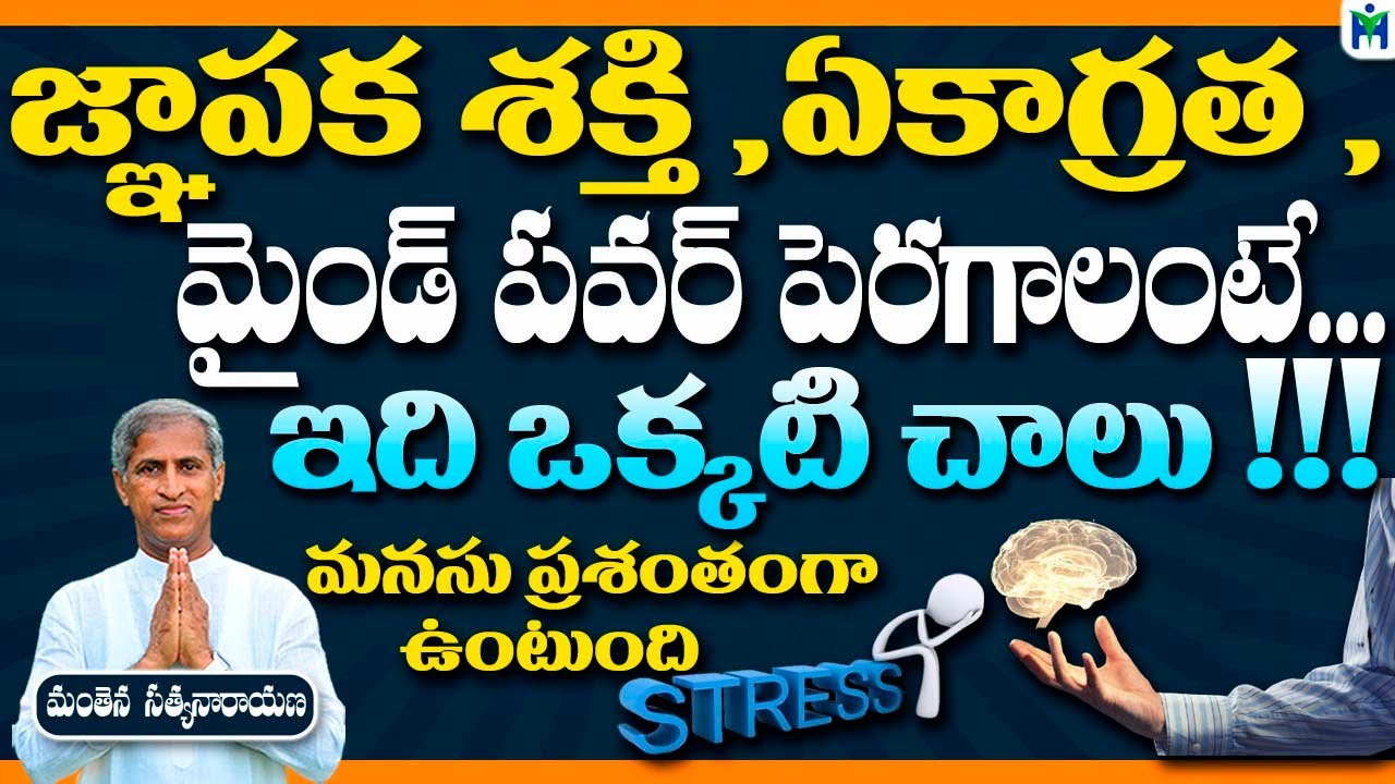 జ్ఞాపక శక్తి , ఏకాగ్రత , మైండ్ పవర్ పెరగాలంటే..! | Manthena Satyanarayana Raju | Health Mantra |