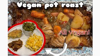Vegan pot roast dinner recipe