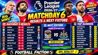 🔥 EPL MATCHDAY 6 RESULTS & NEXT FIXTURE 2026/27 | Liverpool 0–3 Man City | Haaland 6 Goals! screenshot 1